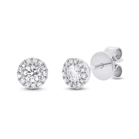 White Gold Diamond Cluster Earring