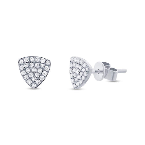 White Gold Triangle Stud Earring