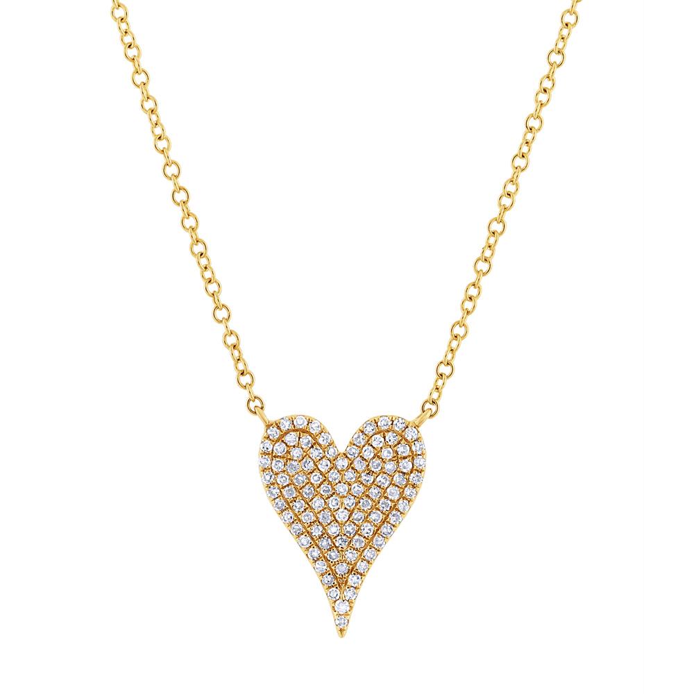 Yellow Gold Diamond Heart Necklace