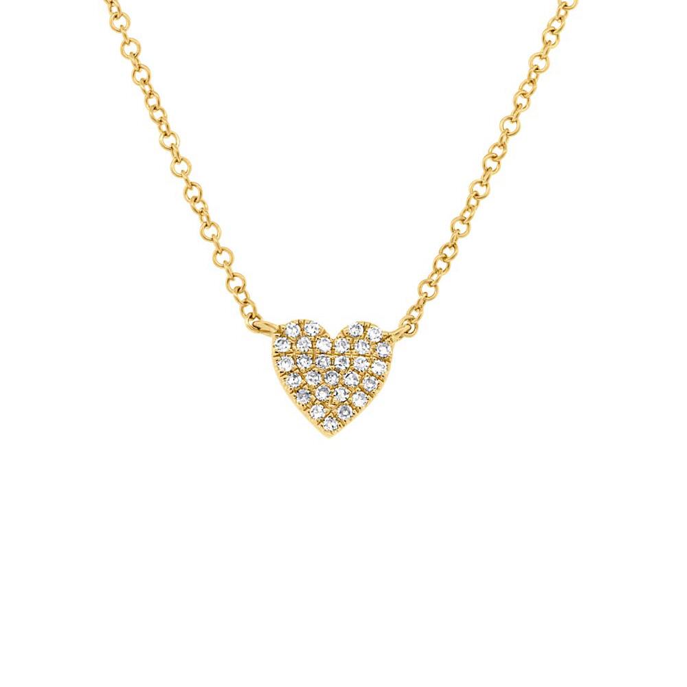 Yellow Gold Diamond Heart Necklace