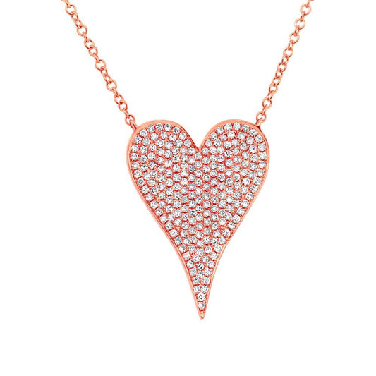 Rose Gold Diamond Heart Necklace