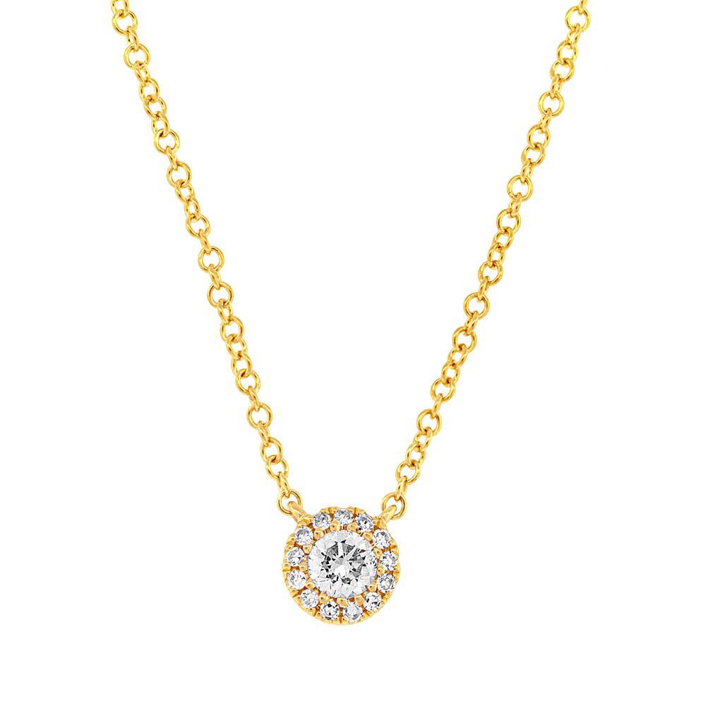 Yellow Gold Diamond Solitaire Style Necklace
